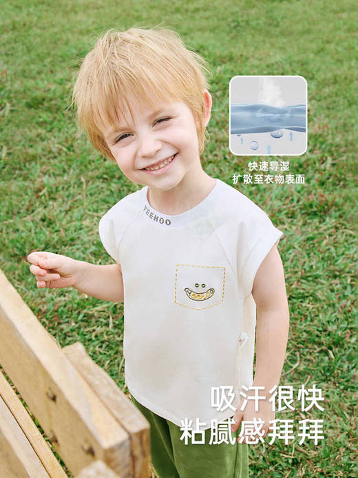 英氏儿童背心夏季无袖透气休闲男童背心25新款速干YRBYJ2R024A 商品图1