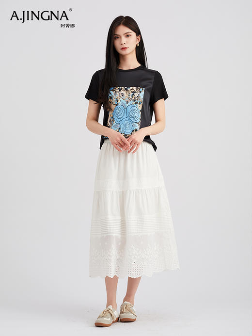 【夏日图案】阿菁娜桑蚕丝AB面百搭短袖T恤F30C301036 商品图2