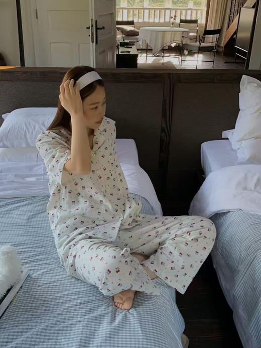 云感棉纱衣~ 25年新款全棉纱布短袖长裤宽松两件套家居服 可外穿甜美可爱纯棉透气 商品图4