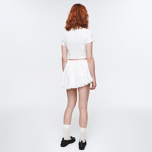 HerlianHerlian2025年春夏新品苹果蝴蝶结图案修身短款T恤 商品图3