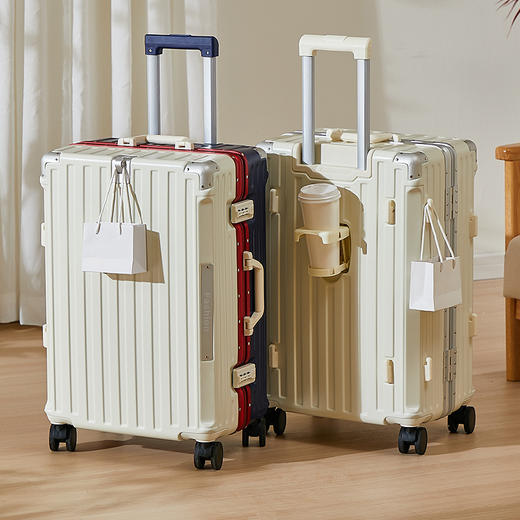 【行李箱大容量铝框拉杆箱】航空登机箱 加厚皮箱旅行箱 密码箱结实耐用  商品图0