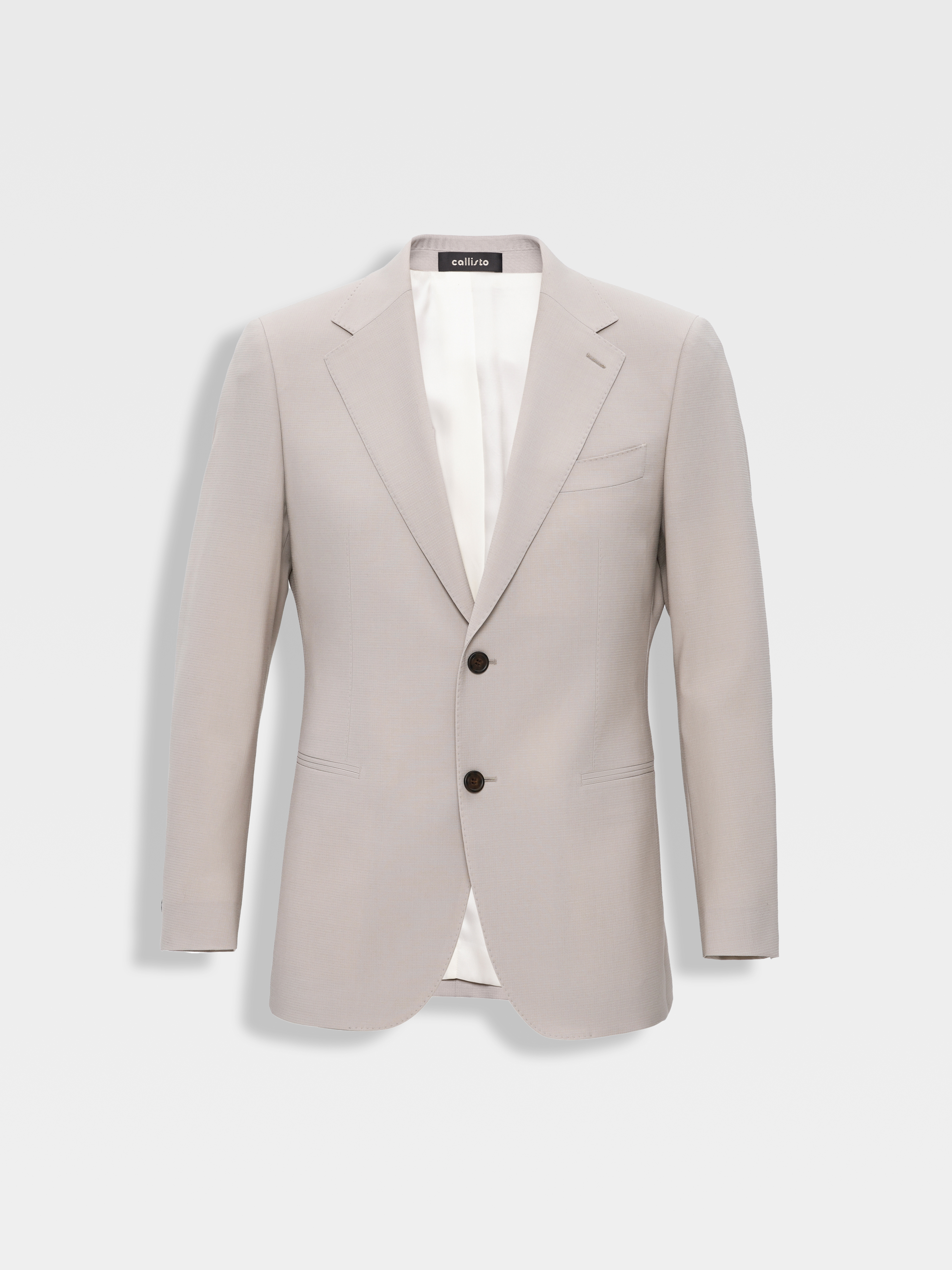 callisto松弛系列老钱风糯米白绵羊毛混纺西服