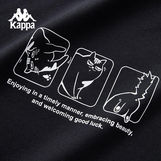 Kappa卡帕背靠背运动短袖t恤男夏季新款情侣宽松纯棉透气上衣女士K0FW2TD42 商品图4