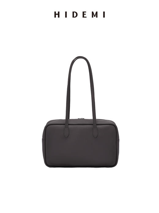 HIDEMI进口荔枝牛皮togo皮波士顿多功能斜跨手提包 中号 乌木棕/亚麻蓝 商品图7