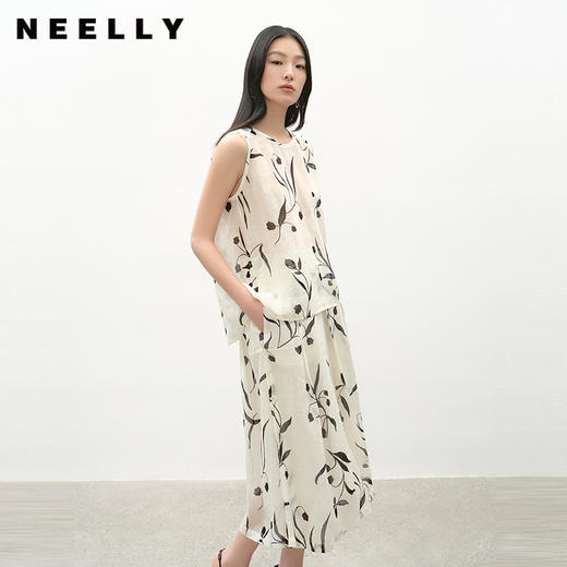 NEELLY纳俪商场同款夏季新款时尚花卉背心半身裙套装女舒适两件套N25042Z01062 商品图0