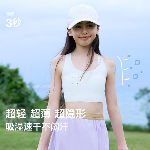 ubras旗下likeuu儿童内衣甜梨薄荷女童软弹透气小凉风工字背文胸ZY 商品图3