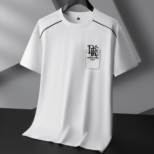 【丝光棉】【DPF】大依优型大码短袖T恤丝光棉半袖体恤衫男士大码肥佬潮流宽松休闲棉夏季新款 商品图2