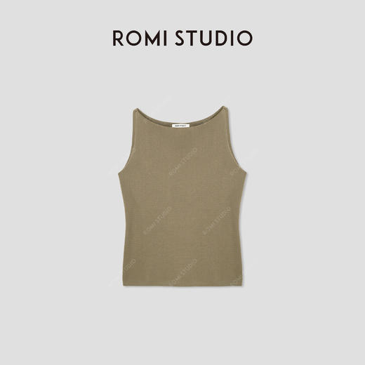 ROMI STUDIO“基础优雅”法式优雅修身船领针织吊带背心M3878 商品图3