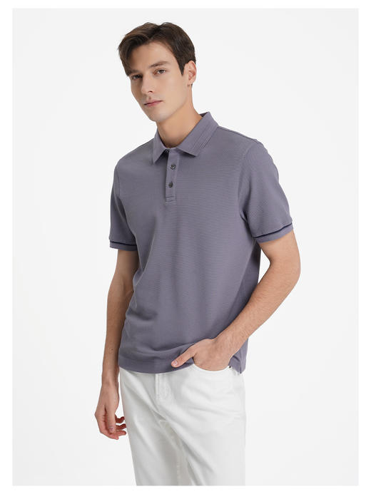 callisto海藻紫桑蚕丝混纺T恤 商品图3