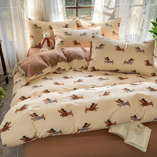 【换季焕新 母婴A类】红豆品牌旗下相思豆系列 竺纱棉四件套 A类彩竺棉面料【68年国产老品牌】 商品图8