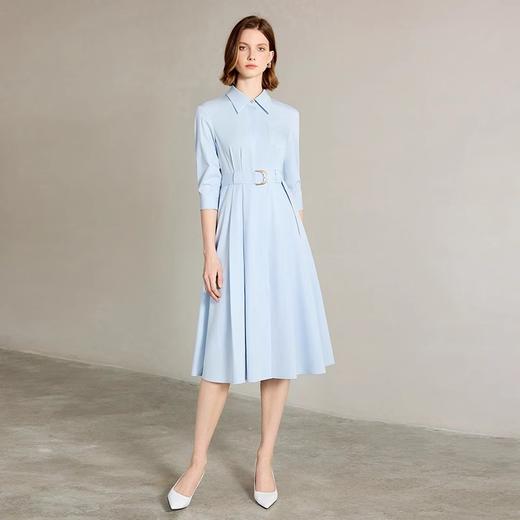 IWY/简单大方蓝色衬衫连衣裙正式场合裙子工作服正式场合裙子Q1310 商品图3