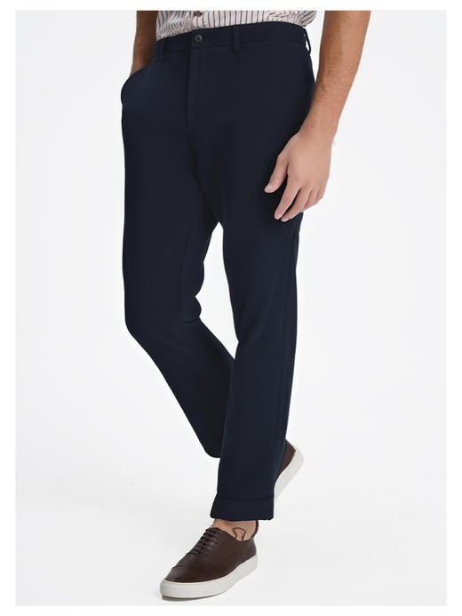 callisto藏青弹力羊毛混纺磨毛休闲裤 商品图3