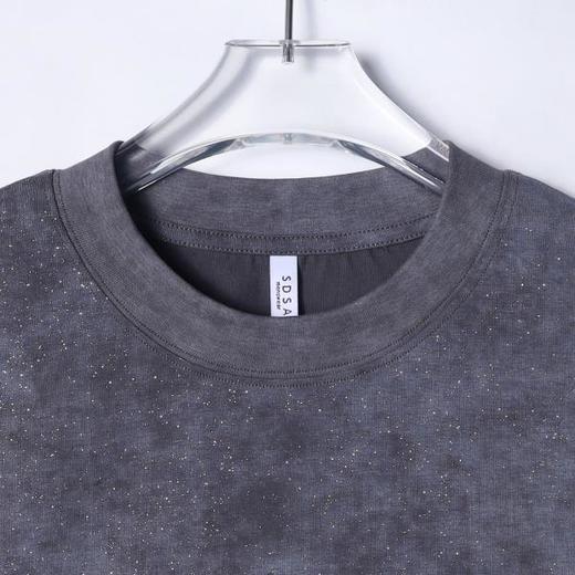 夏季高级感新款美式扎染满天星圆领短袖T恤小众痞帅印花百搭上衣 商品图2