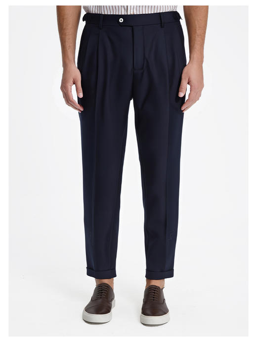 callisto藏青色绵羊毛九分西裤 商品图2