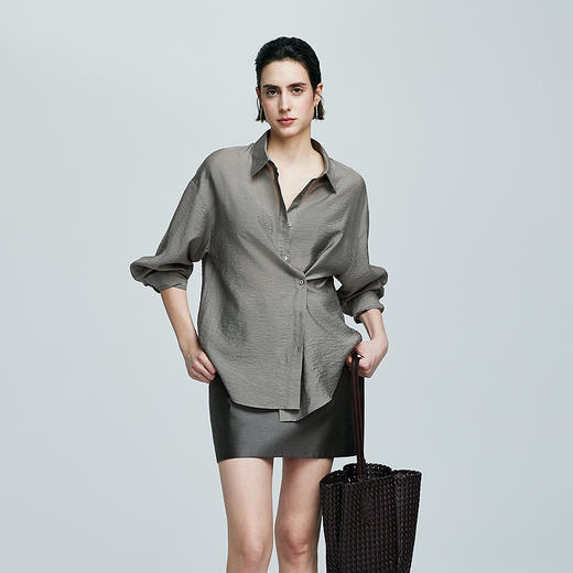 363604013-初棉醋酸天丝肌理感微透宽松衬衫 商品图1