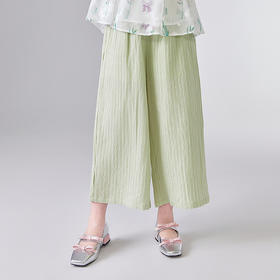 笛莎Deesha 童装女童裤子2025夏新款女童条纹肌理阔腿裤