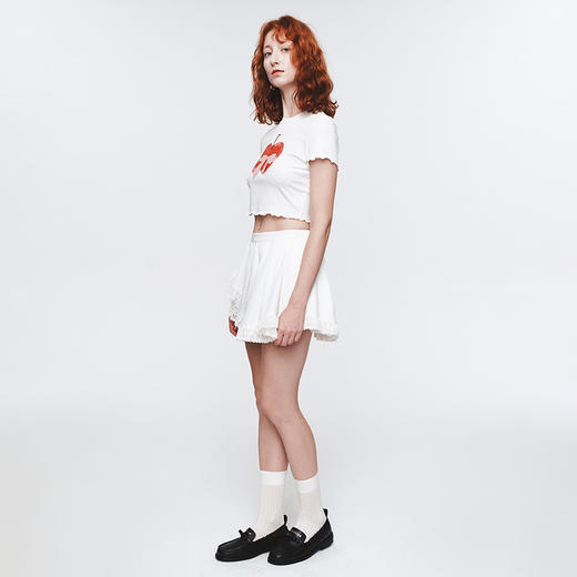 HerlianHerlian2025年春夏新品苹果蝴蝶结图案修身短款T恤 商品图2