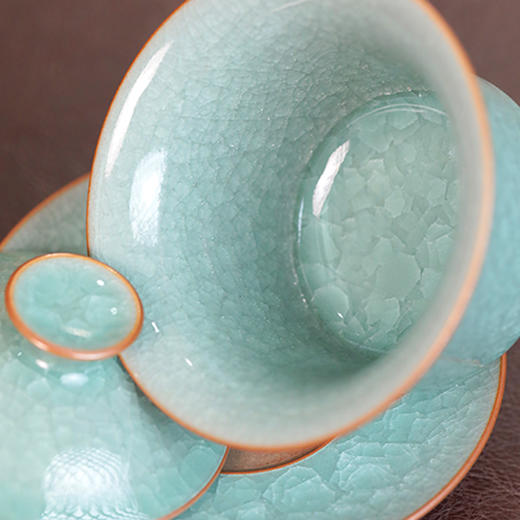 【龙泉青瓷】叶小春冰裂盖碗 商品图1