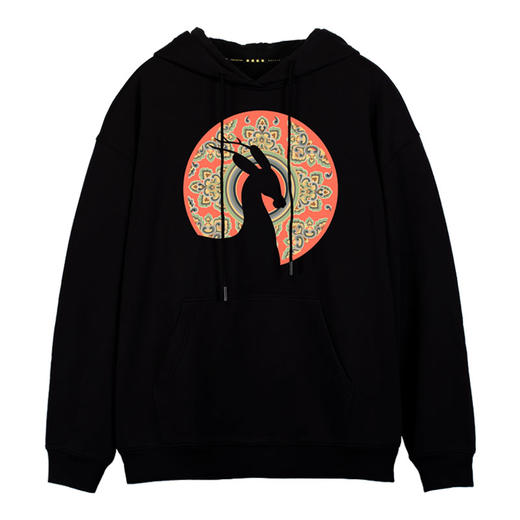 敦煌故事217窟(橙)情侣卫衣秋冬宽松连帽套头上衣男女印花棉 商品图4