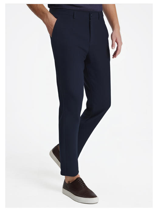 callisto藏青弹力羊毛混纺磨毛休闲裤 商品图4