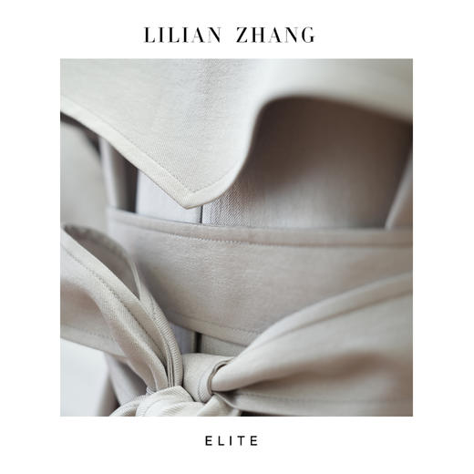 E-“定制—静奢风 —都市摩登—风尚之选、系带银灰中长款风衣 2407009 商品图4