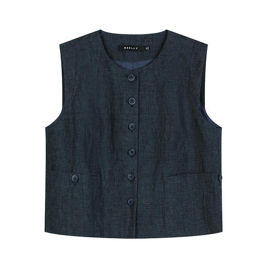 NEELLY纳俪商场同款夏季新款老钱风马甲时尚套装女随性慵懒两件套N25042Z01067 商品图3