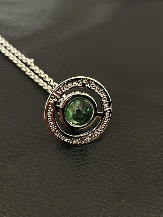 西太后薄荷绿项链U绝美立体土星项链，银色配薄荷绿珠（XTY） 商品图0