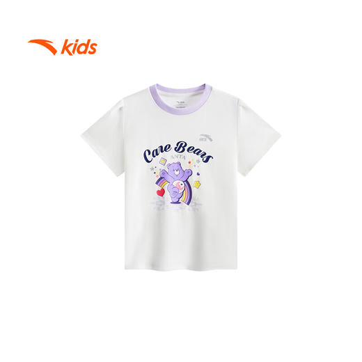 安踏儿童短袖T恤女小童2025夏透气校园运动针织短袖衫362529110 商品图4