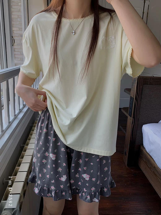 蕾丝碎花～春夏新款甜美印花短袖短裤家居服套装 自带清凉感睡衣 商品图4