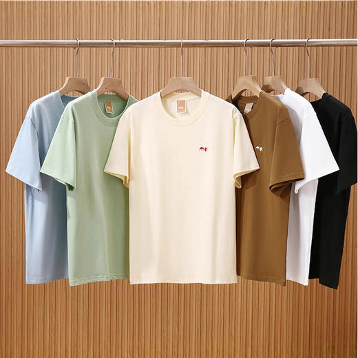 2025重磅水洗全棉T恤！双纱柔软吸湿宽松纯色廓形圆领短袖T恤半袖百搭打底！ 商品图1