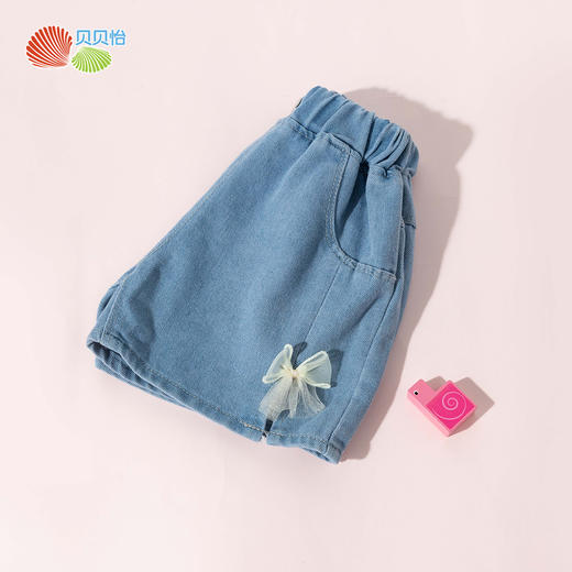 贝贝怡【轻薄柔软牛仔短裤】2025夏季新款牛仔短裤透气百搭休闲短裤ZB2EK038 商品图2