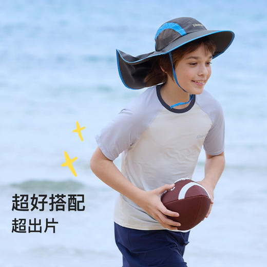 likeuu防晒帽男女童超大帽檐圆边柔软防晒遮阳帽紫外线ZY 商品图4