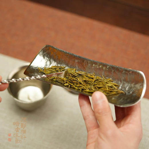 暗香疏影/纯钛茶则/收纳巾 纯钛银色茶则茶拨取茶器功夫茶具醒茶器茶道配件 商品图1