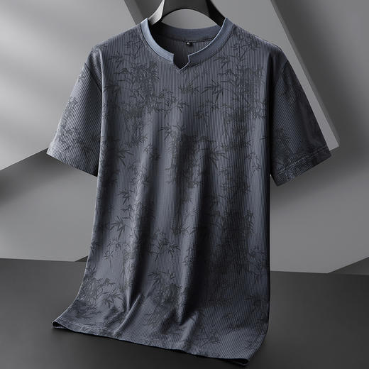 【冰丝】【DPF】大依优型大码短袖T恤圆领宽松国风印花半袖夏季男士加肥加大胖子上衣男士 商品图3