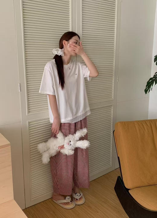 舒适有腔调！春夏新款森系格格衣 休闲圆领家居服套装短袖睡衣可外穿 商品图5