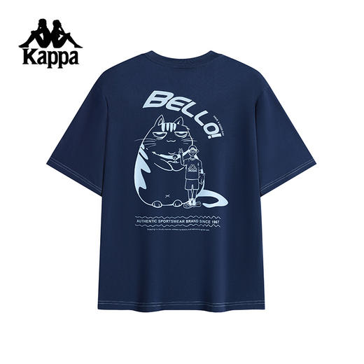 Kappa卡帕背靠背运动短袖t恤男夏季新款情侣休闲纯棉透气上衣女士K0FW2TD45 商品图2