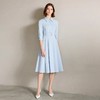 IWY/简单大方蓝色衬衫连衣裙正式场合裙子工作服正式场合裙子Q1310 商品缩略图1