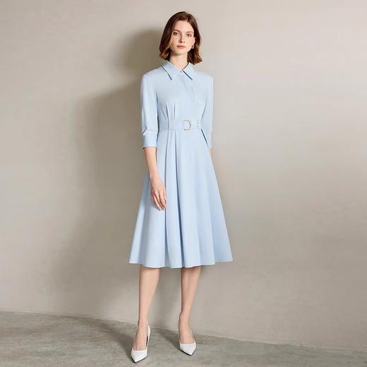 IWY/简单大方蓝色衬衫连衣裙正式场合裙子工作服正式场合裙子Q1310 商品图1