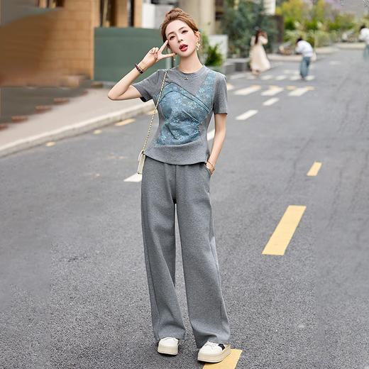 时尚洋气减龄撞色，拼接设计感休闲运动套装HR-BBL2538 商品图3