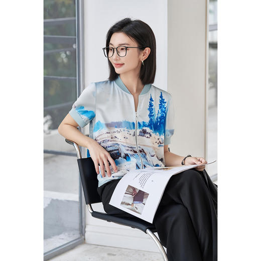 剩S 米思阳2025夏季新款独特原创定位花短外套休闲通勤Polo短袖棒球服1234 商品图4