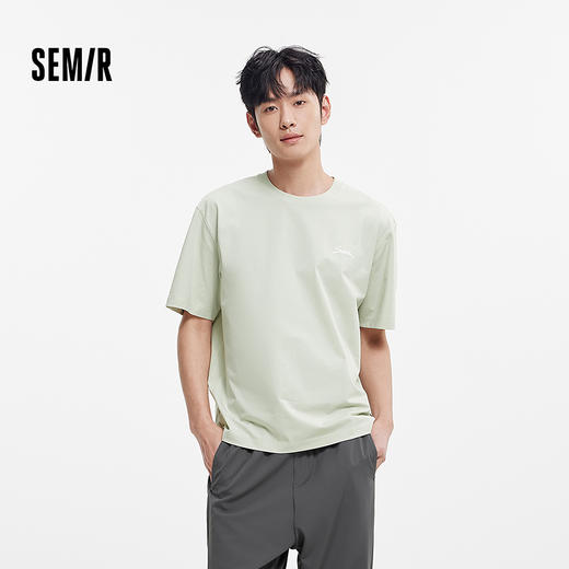 森马短袖T恤男2025夏季新款撞色字母印花上衣圆领内搭针织休闲装 商品图1