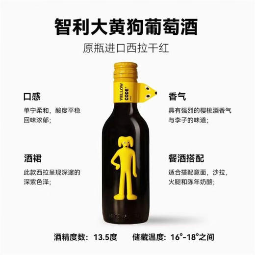 智利大黄狗西拉干红葡萄酒/长相思白葡萄酒187.5ml 与众不同出类拔萃 010764/010763 商品图3