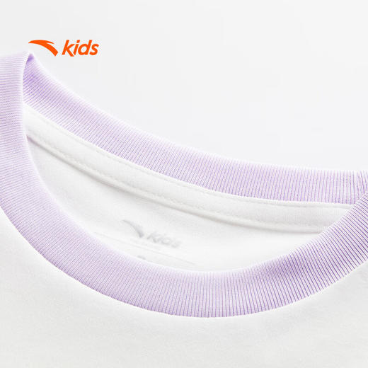 安踏儿童短袖T恤女小童2025夏透气校园运动针织短袖衫362529110 商品图6