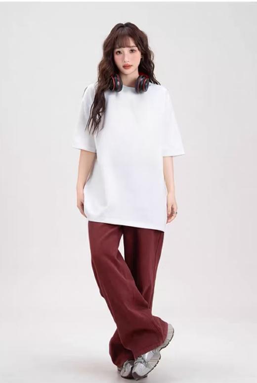 促-【100%棉系列】品牌代加工工厂剪标→宽松大版遮屁股中长全棉简约T恤-喜出 商品图3