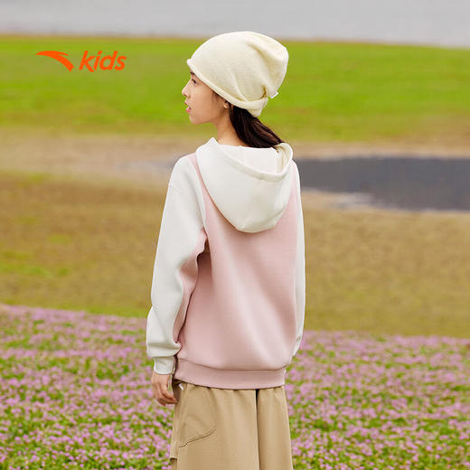 安踏儿童卫衣女大童户外系列针织连帽套头衫362516711 商品图1