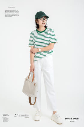 简约松紧九分裤