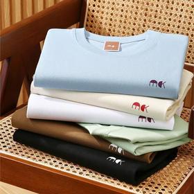 2025重磅水洗全棉T恤！双纱柔软吸湿宽松纯色廓形圆领短袖T恤半袖百搭打底！