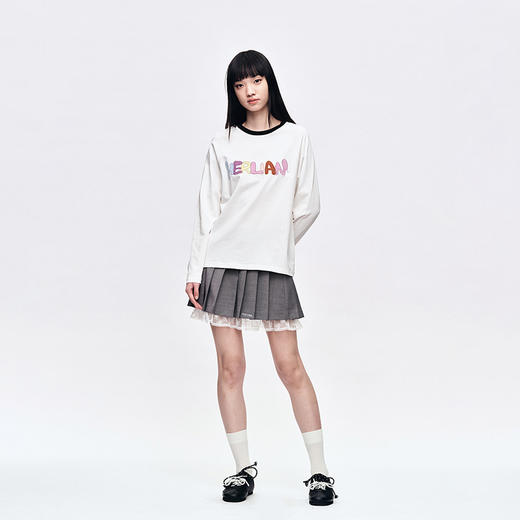 Herlian2025年春夏新品彩色字母logo领口撞色长袖TEE 商品图0