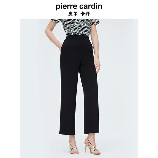 皮尔卡丹女装夏季新款简约干练通勤直筒西裤P4238T4037B0 商品图3
