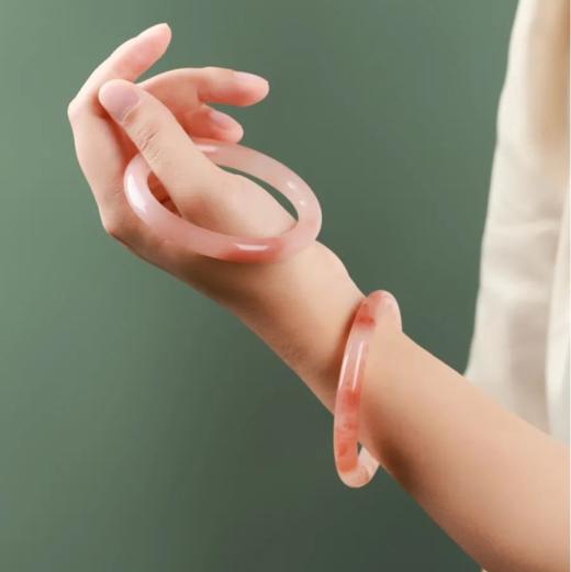 金丝玉桃花酿美人镯 ｜桃花灼灼斗春芳，一见如镯满目光【3-7天左右发货】 商品图10